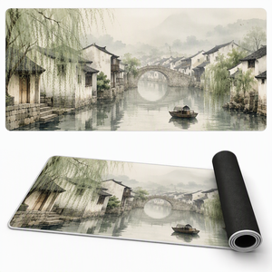 Tapis de bureau gaming étendu avec motif crâne gothique, grand tapis de <span class=keywords><strong>souris</strong></span> antidérapant en caoutchouc naturel, bords cousus, style audacieux et sombre - Product Image 6