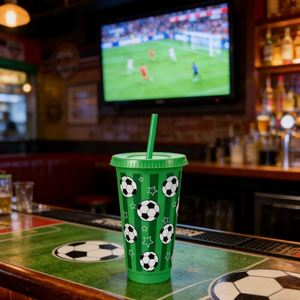 Eco Friendly <b>Reusable</b> PP Soccer Party <b>Cup</b> 24oz Football Fan Water <b>Cup</b> for Sports Events and Parties - Product Image 1