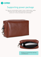 Housse d'ordinateur portable COTECi élégante, légère, imperméable en cuir PU, portable, avec pochette zippée