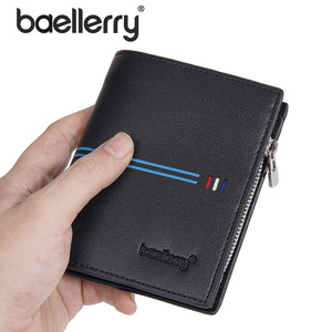 กระเป๋าสตางค์แบบพับสามตอนสำหรับผู้ชาย ยี่ห้อ Baellerry ทำจากหนัง PU พร้อมซิป ใช้งานได้ทุกวัน - Product Image 1