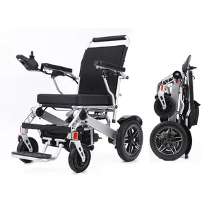 Hospital Aluminum Compact Folding Electric Wheelchair Lightweight Power Wheel Chair For Adult