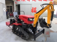 Rototiller de orugas de 35 HP con sistema de brazo hidráulico y transmisión por cadena, el más económico, para jardín, con accesorios