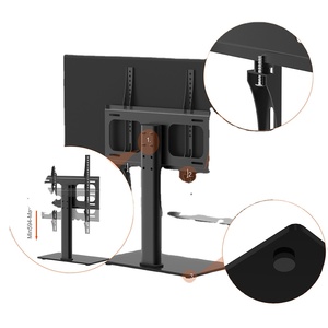Support TV en acier trempé laminé à froid 400x400mm avec capacité de charge de 40kg pour téléviseurs de 26 à 55 pouces, pieds antidérapants, support mural DVD - Product Image 1
