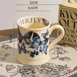 Tasse à boire en céramique rétro française haute valeur esthétique lait de petit déjeuner ou tasse à café pour un usage domestique Style de conception classique - Product Image 6