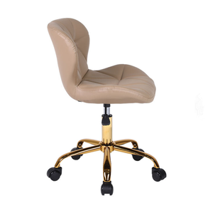 Chaise de salon pivotante en cuir PU avec métal doré, tabouret mobile, polyvalent pour salon de beauté des ongles - Product Image 4