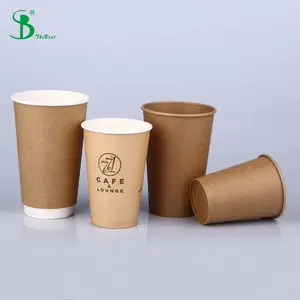 Groothandel Export Hennep Papier Cup Best-Selling Custom Logo Gedrukt Wegwerp Craft Papier Koffiekopje