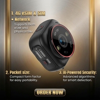 Caméra portable cellulaire 4G LTE sans fil pour extérieur avec détection de mouvement, vision nocturne couleur 2K, batterie intégrée 1500 mAh, 3MP IP65