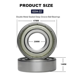 Roulement à billes pour moteur de rickshaw électrique 6204ZZ 20x47x14 mm, roulement à billes à gorge profonde à une rangée <span class=keywords><strong>6204Z</strong></span>/ZZ pour tricycle électrique - Product Image 3
