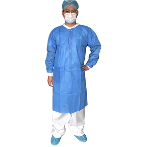 Certifié ISO13485, <span class=keywords><strong>blouse</strong></span> de laboratoire violette protectrice et respirante microporeuse à <span class=keywords><strong>usage</strong></span> <span class=keywords><strong>unique</strong></span> PP SMS, manteaux jetables pour les visiteurs - Product Image 3