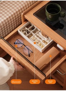 Comodino con comodino stretto in legno di ciliegio, <span class=keywords><strong>piccolo</strong></span> <span class=keywords><strong>mobile</strong></span> in legno massello, mobili per <span class=keywords><strong>soggiorno</strong></span> - Product Image 5