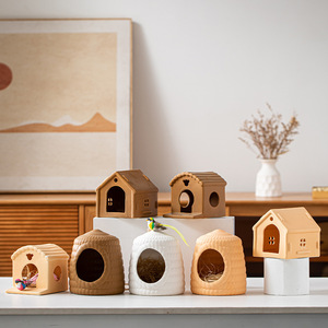 Grande Rifugio Rinfrescante per Criceti in Materiale Ceramico Ecologico a Forma di Casa - Product Image 2