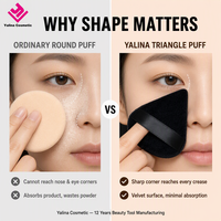 Poudre de maquillage en velours de haute qualité, lavable, réutilisable, végane, sans latex, douce et durable, avec logo personnalisé, très vendue