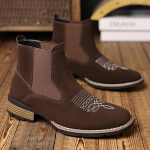 Botas Chelsea para Todas las Temporadas, Tejido de Alta Calidad, Parte Superior de PU, Estilo Clásico, Impermeables, Elegantes y de Lujo, Botas de Tobillo para Hombre - Product Image 1