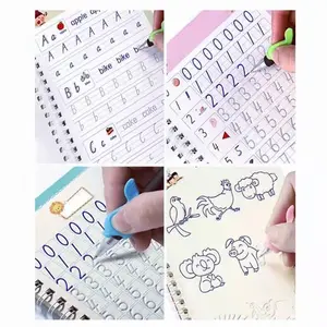 Kids Kinderen Print Hand Schrijven Boeken Kalligrafie Tracing Zonk Magic Praktijk Copybooks Set Herbruikbare Boek Sets