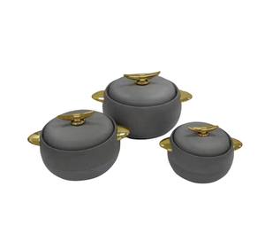 Olla Térmica Aislada Estilo Real Gris Oscuro 1L 2L 3.5L <span class=keywords><strong>con</strong></span> Asas Ergonómicas Doradas para Mantener Alimentos Calientes - Product Image 4