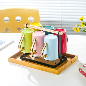 Taza de cerámica de lujo roja con baño de oro de 301-400 ml para regalo de fiesta del té - Product Image 2