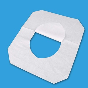 Couvre-siège de toilette jetable à usage public, en papier recyclé, plié en deux - Product Image 5