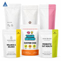 Sachet Doypack Personnalisé Imprimé pour Compléments Alimentaires, Refermable avec Fermeture Éclair, Qualité Alimentaire, Blanc Mat, Emballage Marque Privée, Vente en Gros