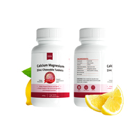 Complément alimentaire en comprimés à croquer à haute teneur en calcium, magnésium et zinc pour adultes, pour la santé du cœur, des os, du système immunitaire et du cerveau
