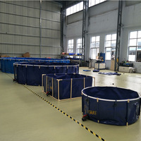 Bassin à poissons circulaire pliable en bâche PVC pour aquaculture, prix de gros