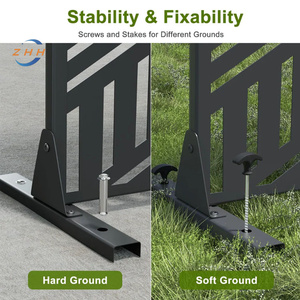 Customizable Outdoor Privacy <strong>Screen</strong>, Privacy <strong>Screen</strong> with Stand Metal Divider <strong>for</strong> Outdoor <strong>Garden</strong> Backyard Patio <strong>Free</strong> <strong>Standing</strong> - Product Image 2