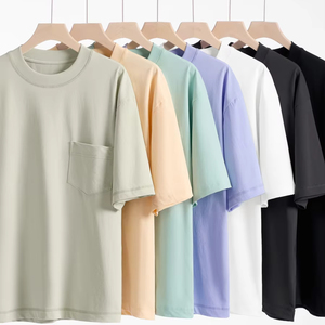 T-shirt décontracté ample pour homme en coton 100% avec impression numérique, manches courtes, couleur unie, refroidissant, avec poche, protection solaire été baleine - Product Image 3