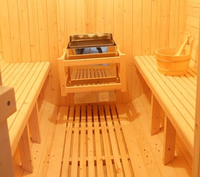 Tradisional Modern 3-4 orang luar ruangan kabin Sauna besar kompor uap pemanas kayu cemara Hemlock ruang Sauna