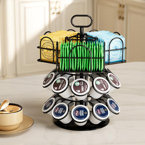 Soporte Giratorio <span class=keywords><strong>para</strong></span> Cápsulas de Café, Organizador de Accesorios de Cocina que Ahorra Espacio, <span class=keywords><strong>Base</strong></span> Antideslizante <span class=keywords><strong>para</strong></span> Máquinas <span class=keywords><strong>Nespresso</strong></span> K-Cup - Product Image 2