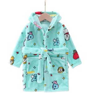 Nouvelle robe <span class=keywords><strong>de</strong></span> chambre en polaire douce à capuche pour enfants, motif <span class=keywords><strong>de</strong></span> dessin animé mignon, respirante, pour bébés garçons et filles, pyjama décontracté et chaud, <span class=keywords><strong>chemise</strong></span> <span class=keywords><strong>de</strong></span> <span class=keywords><strong>nuit</strong></span> - Product Image 5
