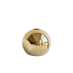Nordic Unique Ball Shape Table centerpieces Home decor gold Ceramic Vases Model Wedding Decoration