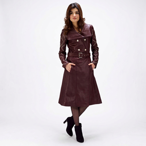 Abrigo de Invierno para Mujer de la Mejor Calidad, Chaqueta Cortavientos de Mezclilla, Estilo Gabardina Larga, Bordado de Moda, Transpirable, con Botones hasta la Cintura - Product Image 1