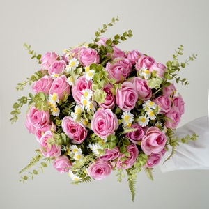 Bouquet de fleurs artificielles en roses pour mariée, style coréen, fausses roses, arrangements floraux pour demoiselles d'honneur - Product Image 3