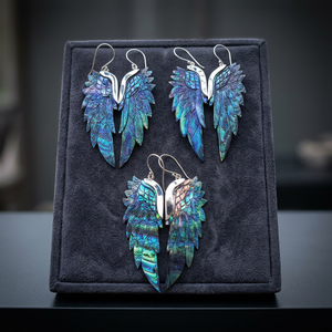 Exclusive Trendy Drop <b>Earrings</b> 925 Sterling <b>Silver</b> Abalone Shell Natural Gemstone Statement Jewelry for Wedding & Party Gift - Product Image 2