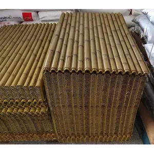 Factory pretty artificial synthetic plastic split black bamboo wall cladding panels for interior exterior decoration