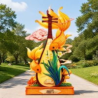 Lanterne de poisson Koi Pipa illuminée de style chinois, décoration personnalisée pour festival