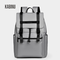 Mochila para Portátil con Solapa y Hebilla con Logotipo Personalizado, Impermeable, de Color Sólido, Moderna, Informal, para Estudiantes, para Uso Diario