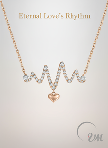 VM.Jewelry สร้อยคอรูปหัวใจประดับเพชร รุ่น Chic Series ทอง 18K ดีไซน์รูปตัววี พร้อมจี้รูปดอกกุหลาบ สไตล์คลาสสิก สายสร้อยแบบเส้น สำหรับทุกเพศ เหมาะสำหรับวันวาเลนไทน์ - Product Image 2