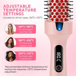 Peigne chaud portable Salon <span class=keywords><strong>brosse</strong></span> thermique <span class=keywords><strong>brosse</strong></span> ronde chauffante bigoudi <span class=keywords><strong>brosse</strong></span> chaude ionique avec affichage LED - Product Image 2
