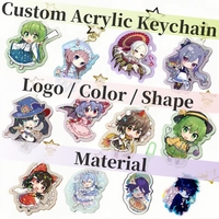 Promotionnel mignon Anime Anime breloques acrylique porte-clés mignon porte-clés époxy paillettes acrylique porte-clés avec paillettes hologramme