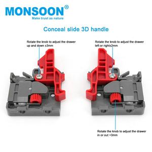 Mở Rộng Đầy Đủ Mềm Đóng Kín Trượt Với Xử Lý Ẩn Trượt Hệ Thống Cửa Trượt Ngăn Kéo - Product Image 4