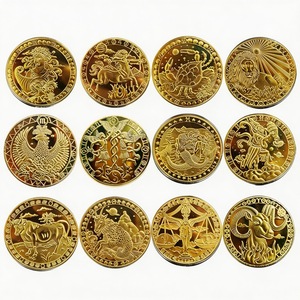 Monedas Conmemorativas del Zodiaco de Alta Calidad en Oferta, Monedas Chapadas en Oro de Doble Cara, Monedas Conmemorativas del Tarot con Diseño del Sol - Product Image 1