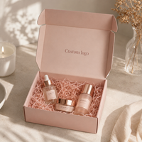 Boîte d'expédition en carton ondulé personnalisée, pliable, écologique, pour cosmétiques, soins de la peau, bougies, vernis à ongles