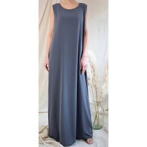 Robe intérieure sans manches unie de haute qualité, style Nidha, avec fermeture éclair au dos, pour Abaya - Product Image 4