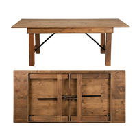 Q-78 Rustikaler Kiefernholz-Klapptisch Antikes Vintage-Design Robust Belastbar für Hochzeiten Bankette Veranstaltungen Vermietung