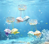 Pendentif magnétique en peluche méduse Ocean Squad, mini-breloque méduse mignonne, porte-clés assorti pour couple et meilleurs amis, cadeau en gros