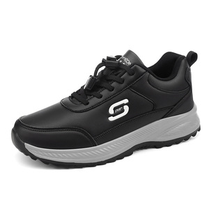 Zapatos para Caminar de Mujer, Cuero Vacuno, Punta Redonda, Impermeables, Color Sólido A666, para Personas Mayores, Cómodos para Viajar, con Logotipo de Goma - Product Image 5