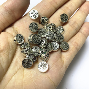Accessori per Gioielli Fai-da-Te, Perline Distanziatrici Vintage in Lega da 8mm con Albero della Vita per Creazione di Gioielli - Product Image 2