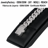 Bracelet gourmette cubaine de luxe en gros pour hommes, chaîne bling-bling glacée, fabricant certifié REACH, bijoux en vrac