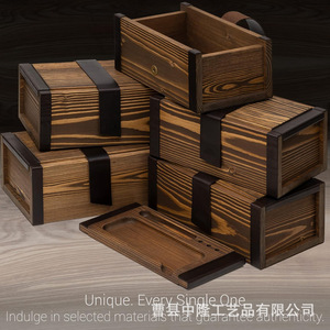 Wooden Tobacco <b>Tray</b> Storage Box <b>Large</b> Capacity Solid Wood Lid Coffee Bean Rolling <b>Tray</b> Travel Use - Product Image 2