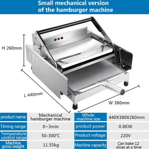 Fournisseur double machine à hamburger Four à pain chauffant <span class=keywords><strong>Panini</strong></span> Four à pain commercial Machine électrique à hamburger à pain 220V - Product Image 5